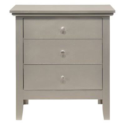 Wye 3 - Drawer Nightstand Red Barrel Studio Color Champagne Silver