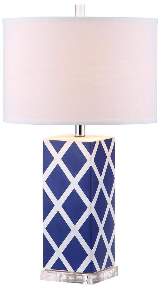 Safavieh Garden Lattice Table Lamp - Navy