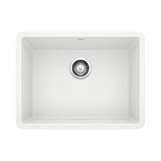 Blanco, White 522414 Precis Silgranit Single Bowl Undermount Kitchen Sink