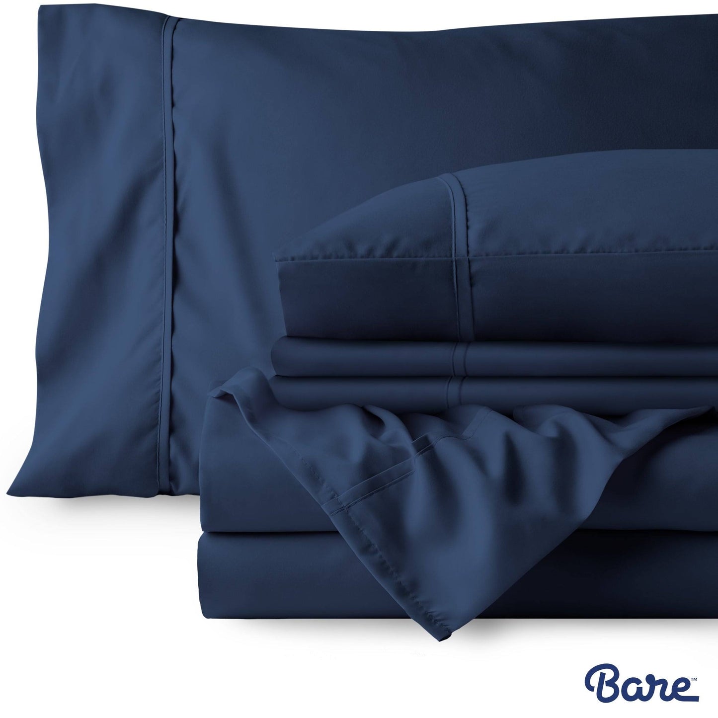 Bare Home Microfiber Deep Pocket Sheet Set - King - Dark Blue