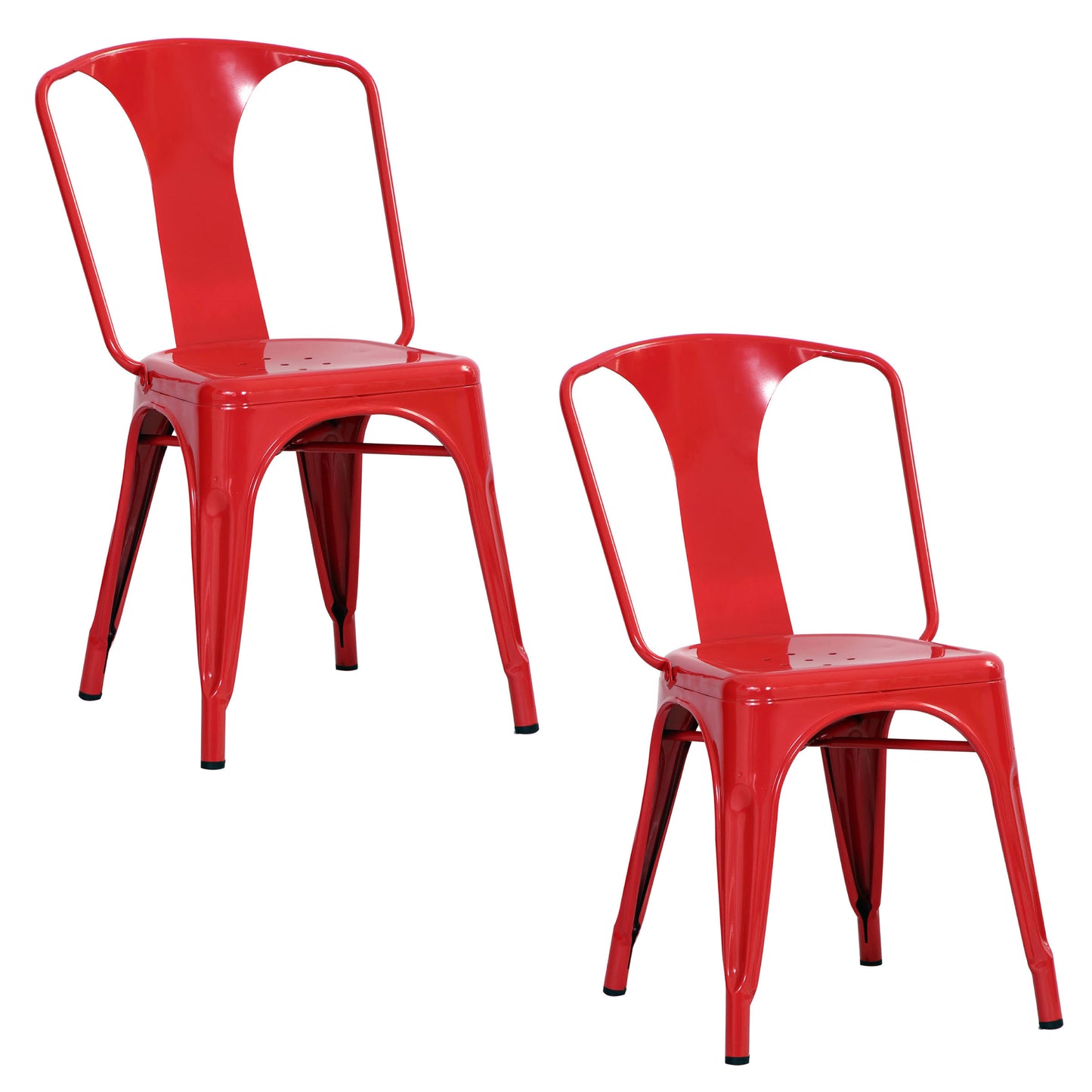 Amerihome 2 Piece Metal Dining Chair Set - Red