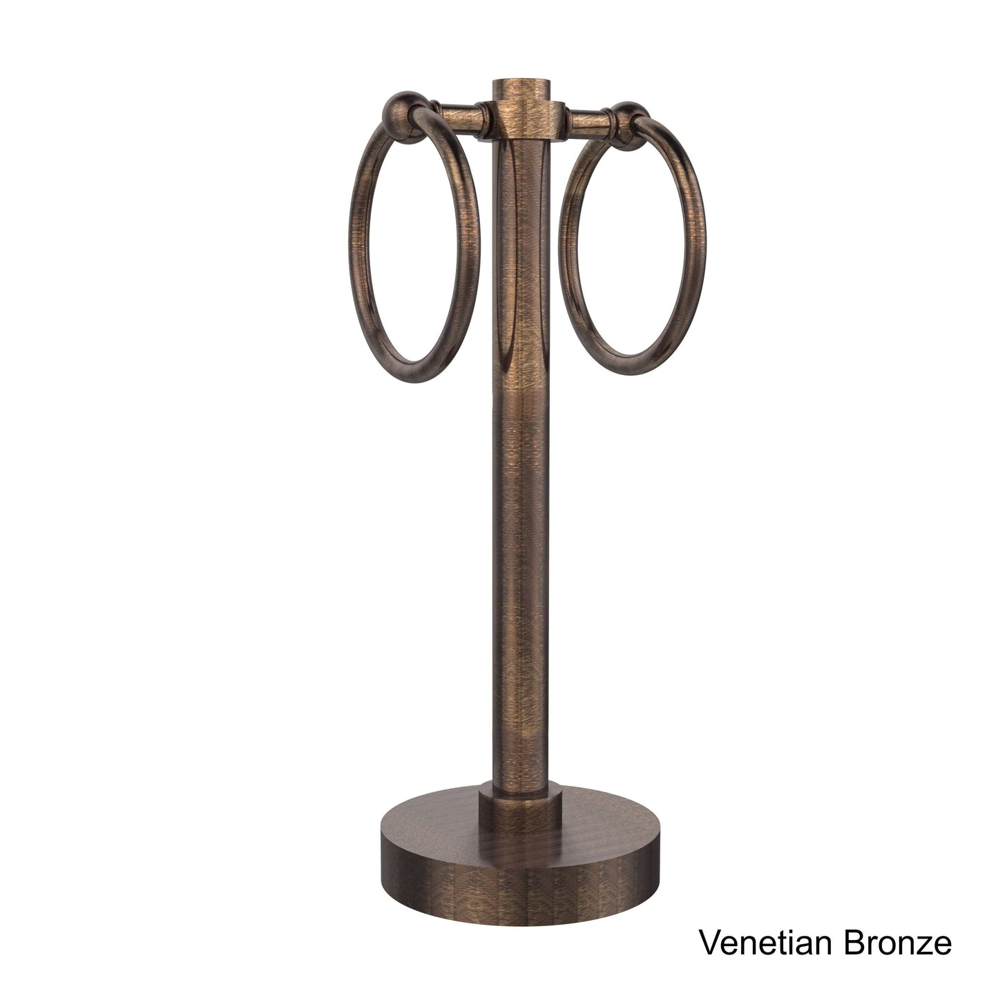 Allied Brass 953 Vanity Top 2 Ring Guest Towel Holder Venetian Bronze