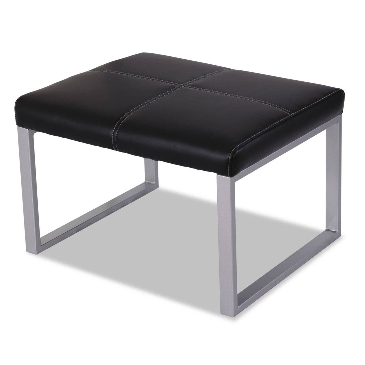 Alera Ispara Series Cube Ottoman 26-3/8 x 22-5/8 x 17-3/8 Black/Silver