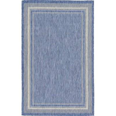 Roellig Blue Outdoor Area Rug August Grove Rug Size: Rectangle 5& x 8&