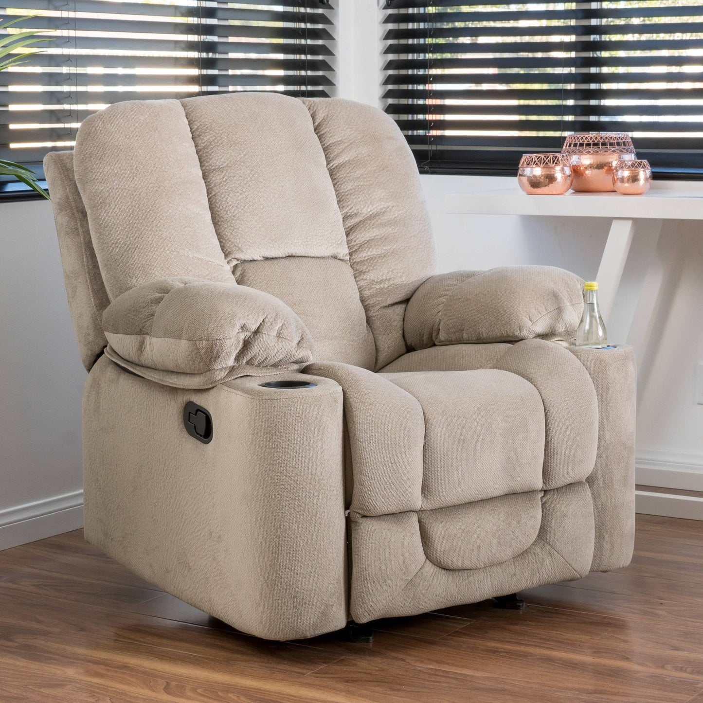 Christopher Knight Home Gannon Glider Recliner Club Chair, Beige