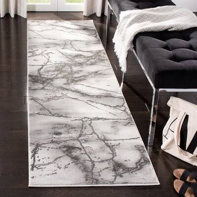 Coupland Abstract Gray Area Rug Orren Ellis Rug Size  Runner 23