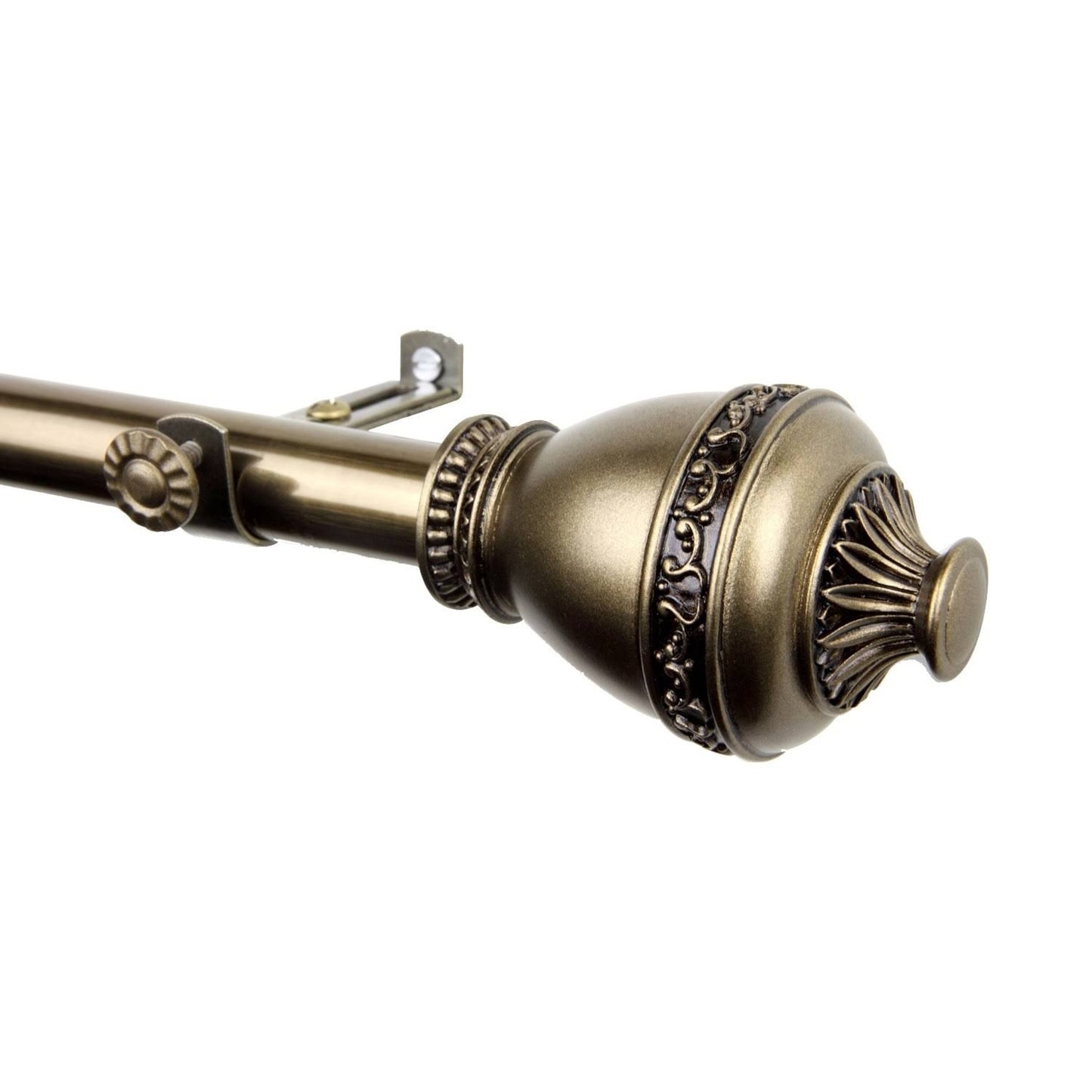 Rod Desyne Amelie Single Curtain Rod - Antique Brass