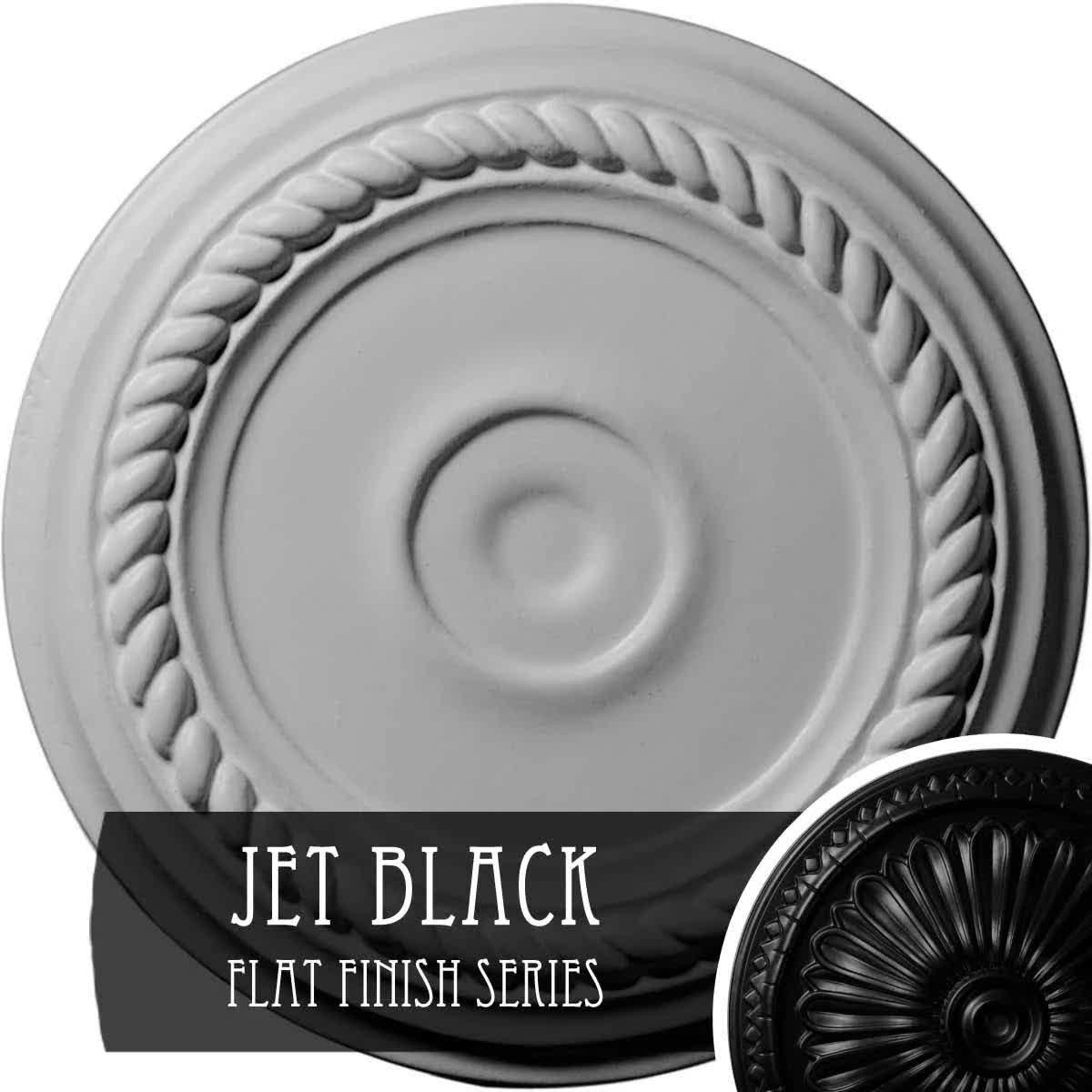 7 7/8x22OD x 3/4x22P Small Alexandria Ceiling Medallion (Jet Black)