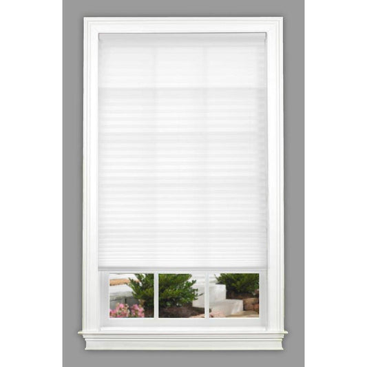 Allen + Roth 58.5-in x 48-in White Light Filtering Cordless Pleated Shade Polyester | CPWHITE584480