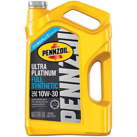 (3 Pack) Pennzoil Ultra Platinum 10W-30 Full Synthetic Motor Oil, 5 qt