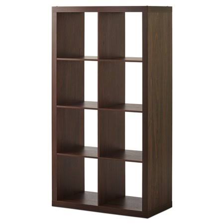 Better Homes Gardens 8 Cubby Storage Shelf for Adults, Brown Wood