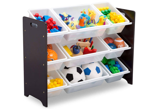 Delta Children MySize 9 Bin Plastic Toy Organizer Dark Chocolate