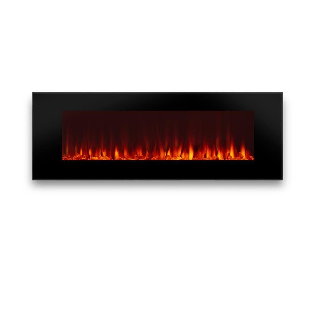 Real Flame DiNatale 50 in. Wall-Mount Electric Fireplace in Black