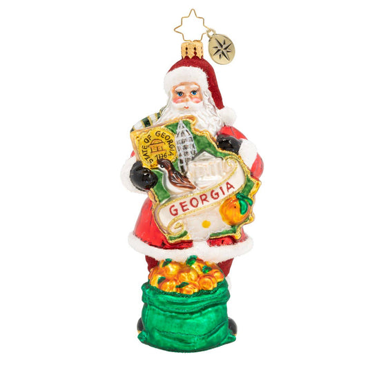 Christopher Radko Peachy Keen on Georgia Santa Claus Ornament