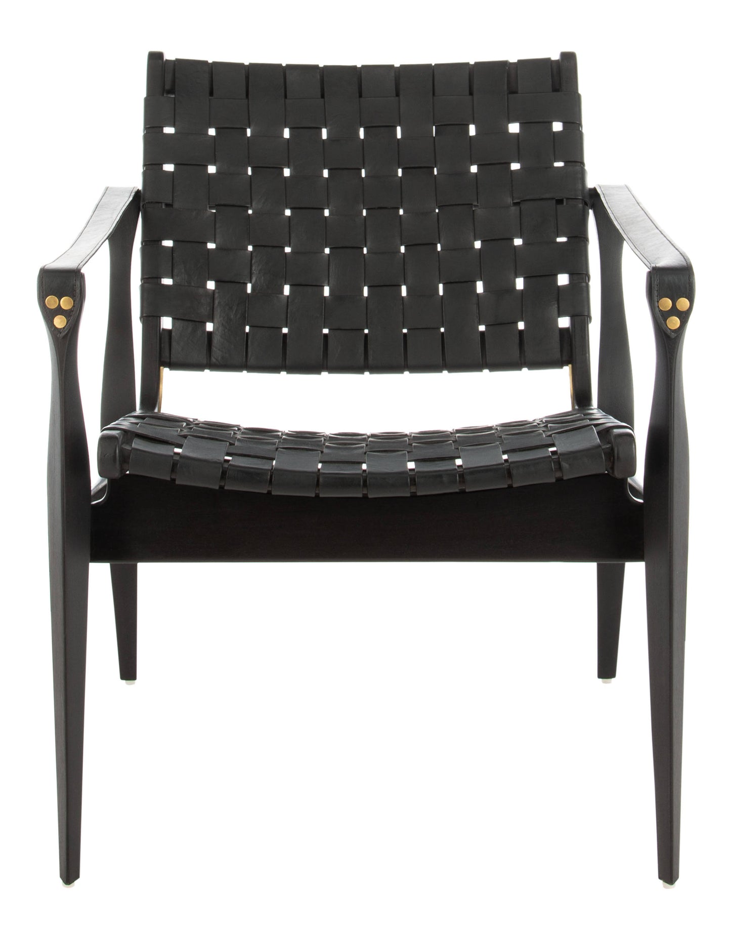 Safavieh Dilan Leather Safari Chair, Black