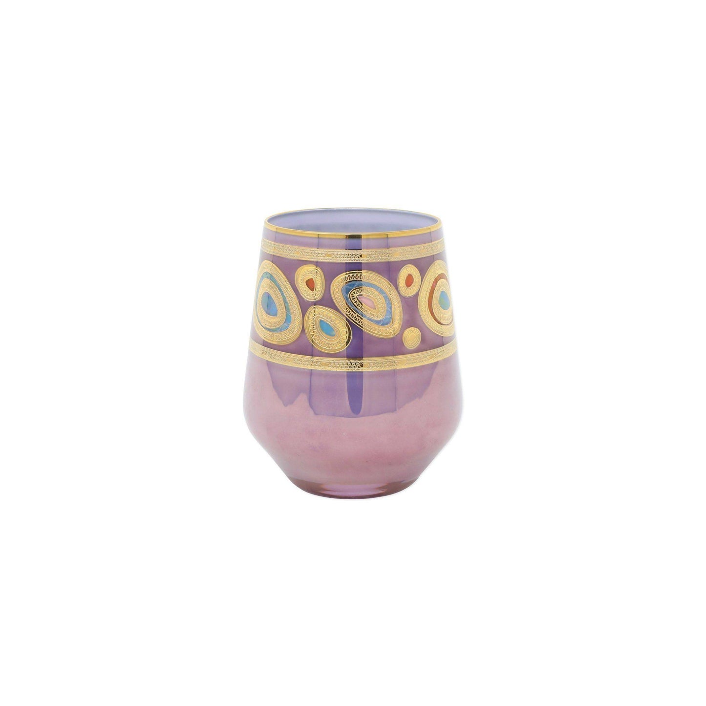 Vietri Regalia Purple Stemless Wine Glass