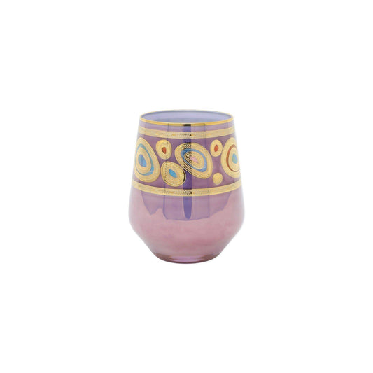 Vietri Regalia Purple Stemless Wine Glass