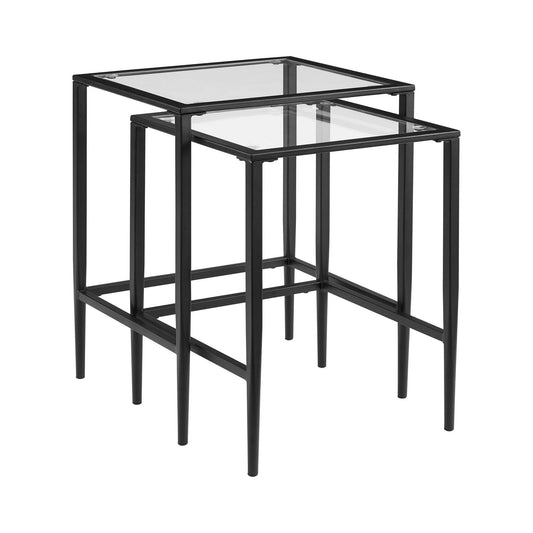 Crosley Ashton 2-Piece Nesting Table Set in Matte Black