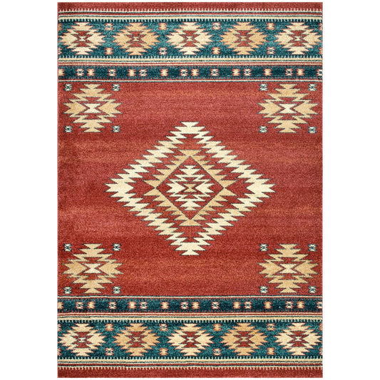 nuLOOM Tribal Diamond Margene Red 8 x 10 Area Rug