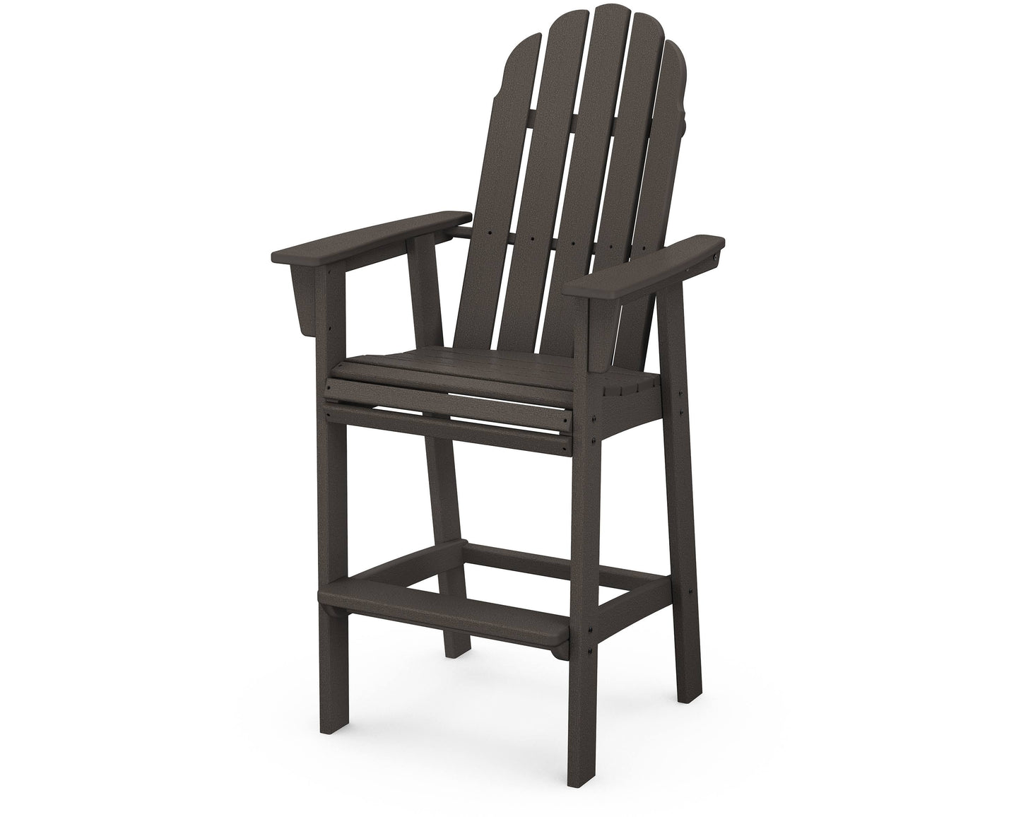 POLYWOOD Vineyard Adirondack Bar Chair in Vintage Coffee