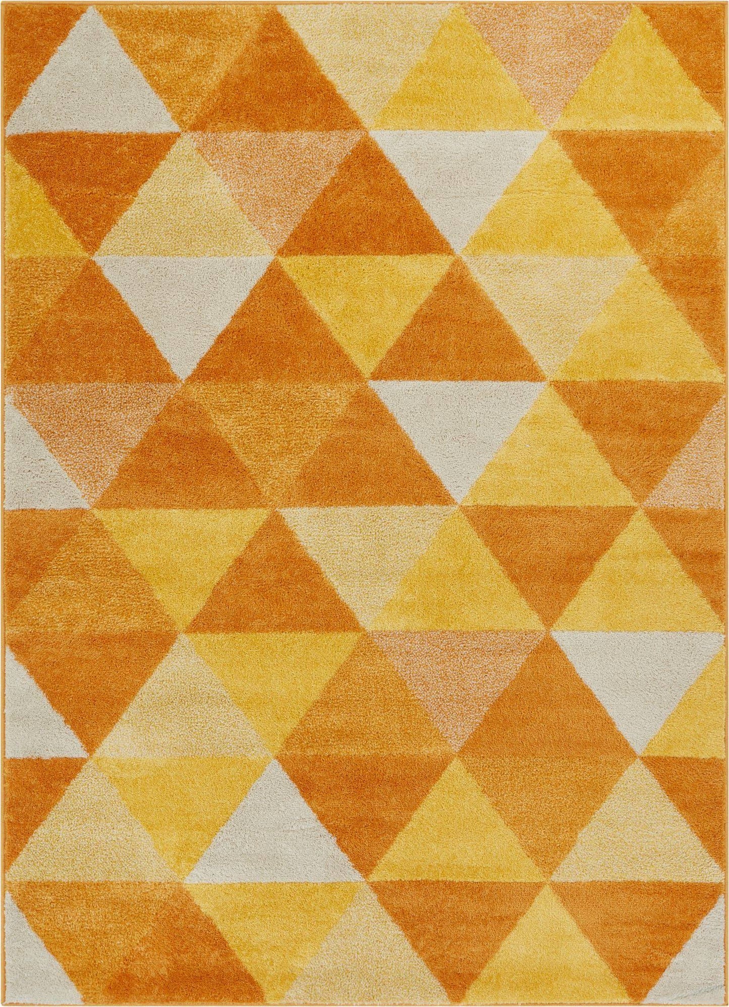 Well Woven Mystic Alvin Modern Geometric Triangles Orange 2 x 73 inch Runner Rug