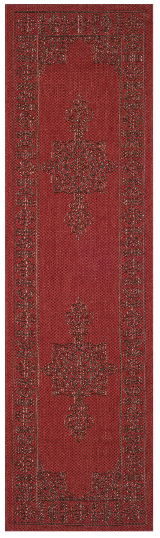 Safavieh Courtyard Red/ Chocolate Rug (9 x 12)