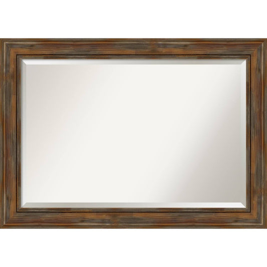 Amanti Art Bathroom Mirror, Alexandria Rustic Brown, Size 22 x 26-inch