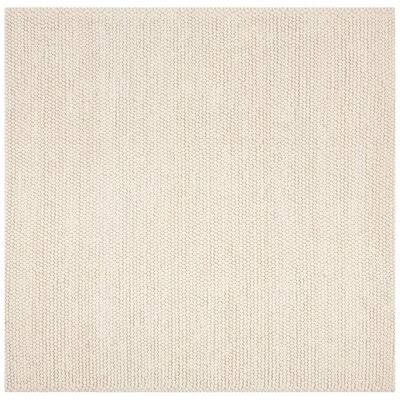 Elle Handmade Flatweave Wool/Cotton Ivory Area Rug Birch Lane Rug Size: Square 6&