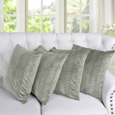 Charlton Home Girton Pleated Throw Pillow Cover Colour: Silver