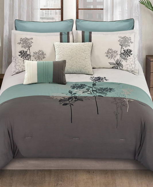 Riverbrook Home Emilie Comforter Set, Queen, Blue/Gray/Ivory 8