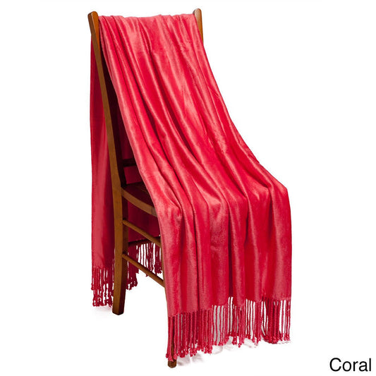 Strick Bolton Elmer Rayon from Bamboo Throw, Size Coral, Orange