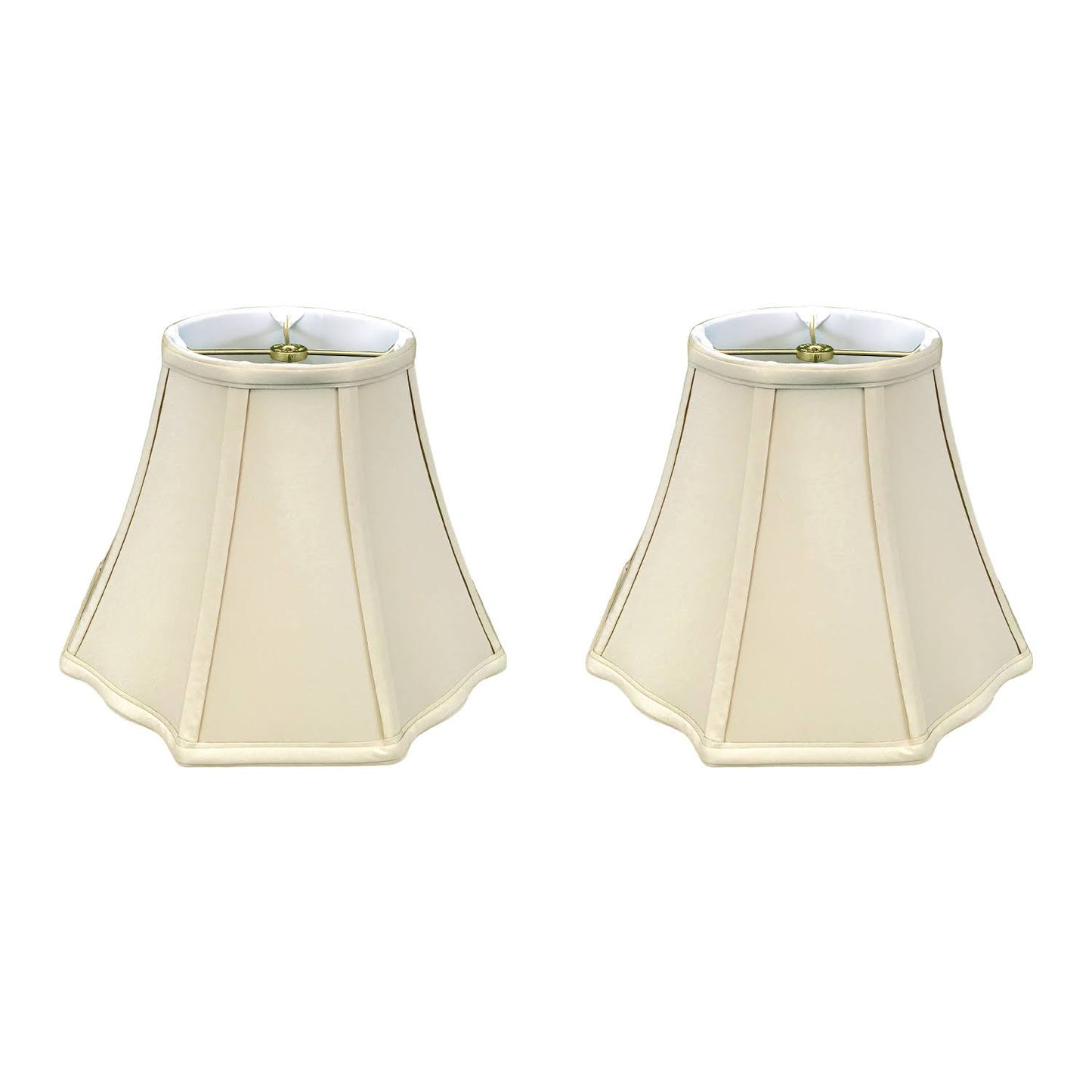 Royal Designs Flare Bottom Outside Corner Scalloped Basic Lamp Shade, Beige, 9