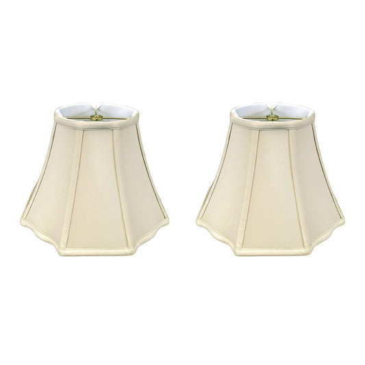 Royal Designs Flare Bottom Outside Corner Scalloped Basic Lamp Shade, Beige, 9