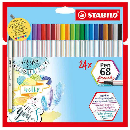 Stabilo Pen 68 Brush Set of 24 Assorted