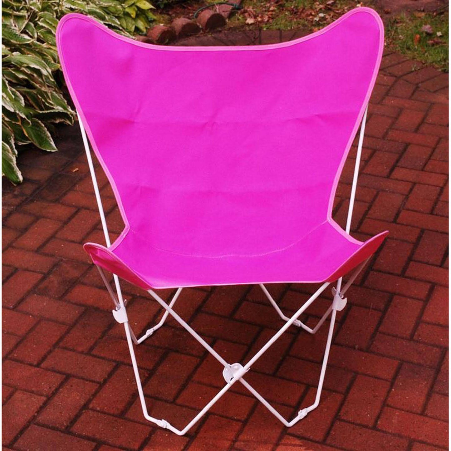 Algoma Pink Butterfly Chair and Cover Combination with White Frame