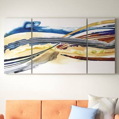 A Premium Soundwaves II Graphic Art Print Multi-Piece Image on Wrapped Canvas Langley Street Size 24