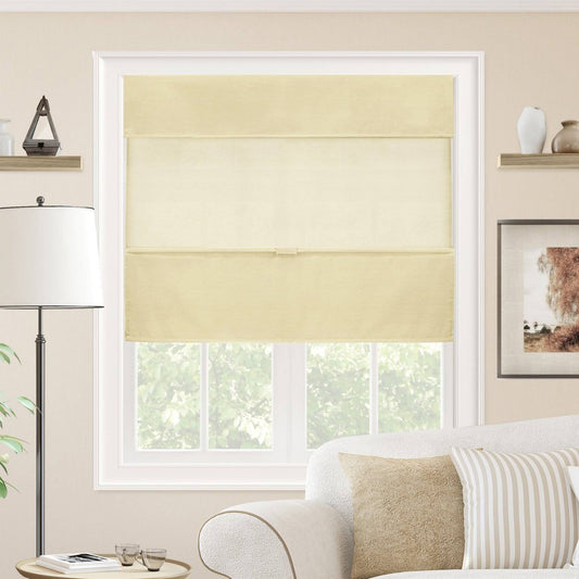 Chicology Cordless Magnetic Roman Shades Privacy Fabric Window Blind, 39 W x 64 H, Daily Canvas (Light Filtering)