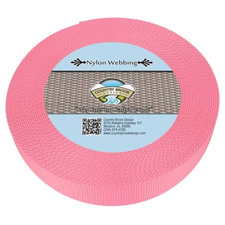 Country Brook Design |1 1/2 inch Pink Heavy Nylon Webbing, Size: 50 Yards