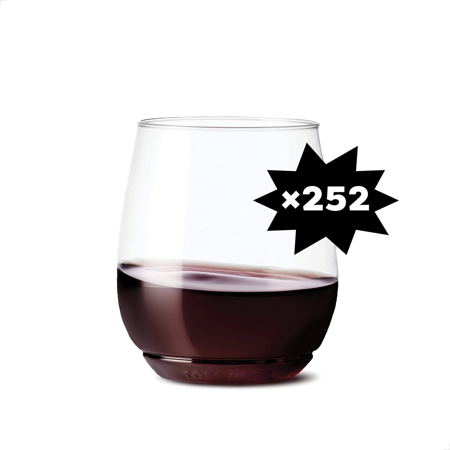 Tossware Clear Plastic 14oz Vino Wine Glass, Set of 252