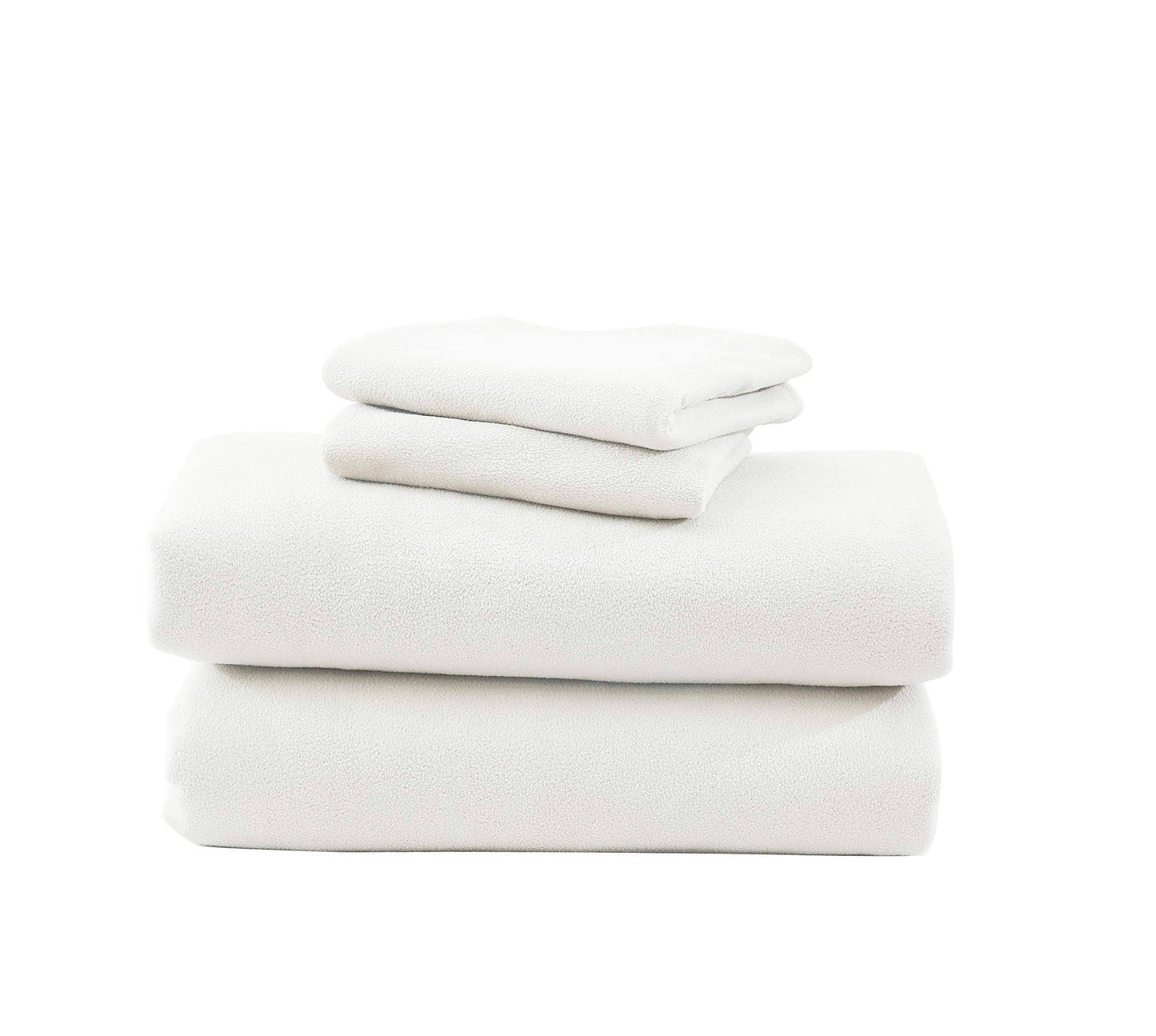 Cozy Fleece Warm and Cozy Microfleece Sheet Set, Ivory, Queen