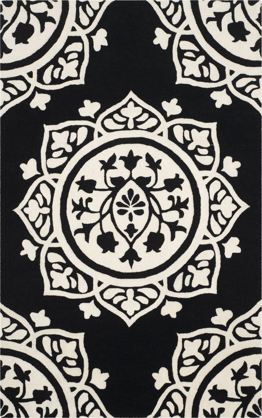 Safavieh Bella BEL136D Black / Ivory Rug 8X 10 Rectangle