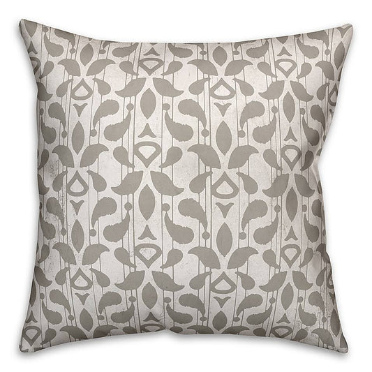 Designs Direct Floral Indoor/Outdoor Square Throw Pillow in Taupe