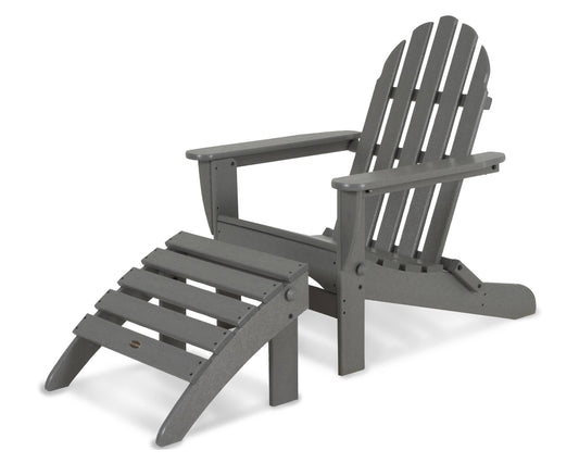 POLYWOOD Classic Adirondack 2-Piece Set - Slate Grey