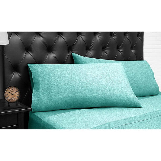 Spectrum Home Organic Cotton Jersey Queen Sheet Set - Aqua