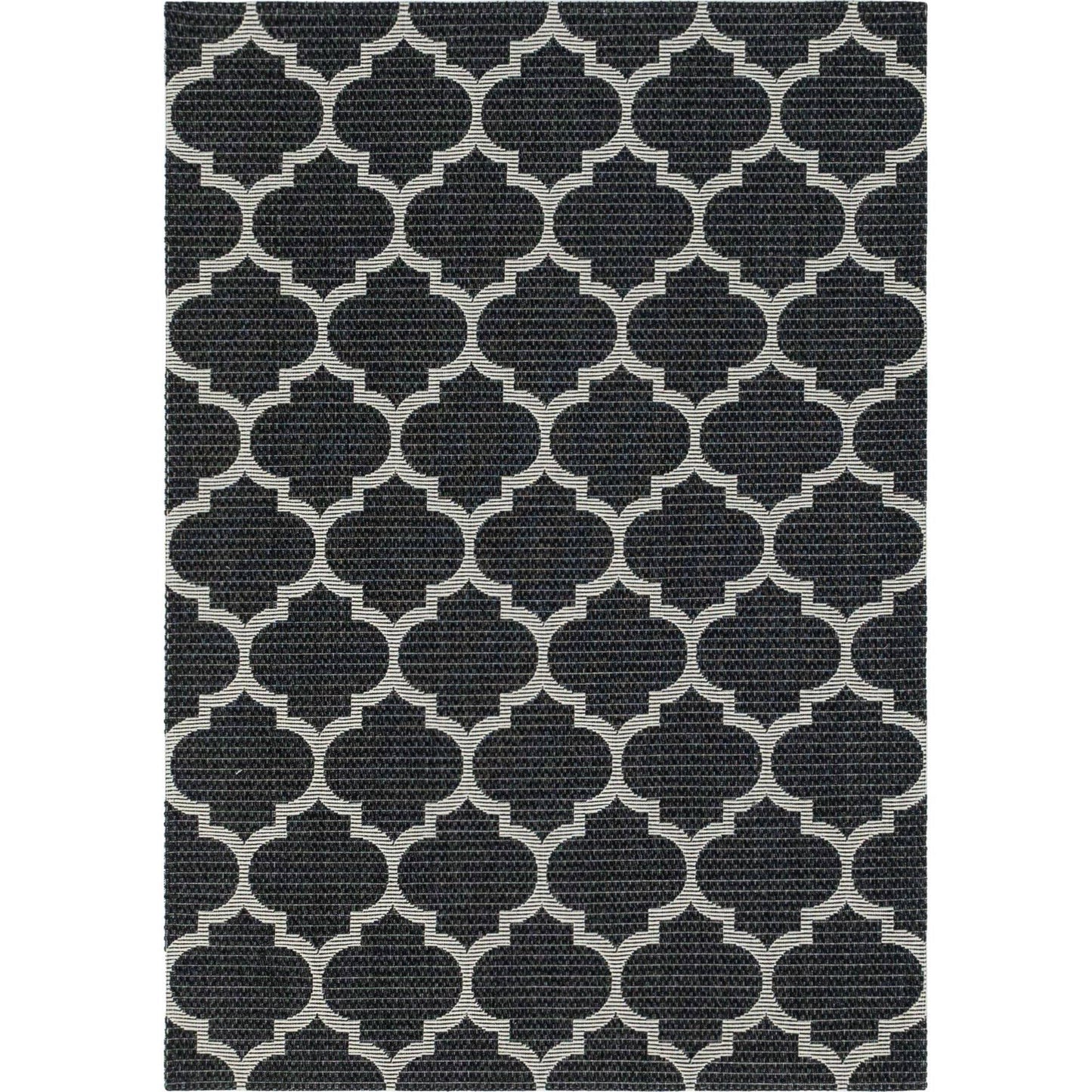 Unique Loom Decatur Trellis Black/Ivory 6 ft. 4 in. x 9 ft. Area Rug