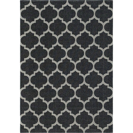 Unique Loom Decatur Trellis Black/Ivory 6 ft. 4 in. x 9 ft. Area Rug