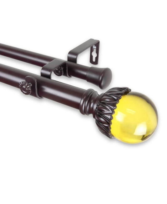 Rod Desyne Pixie Double Curtain ROD; Mahogany (Brown)