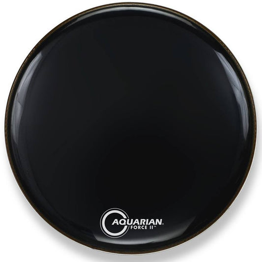 Aquarian Force II Resonant Bass Drum Head (Gloss Black, 18 inch)