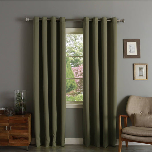 Best Home Fashion, Inc. Solid Blackout Thermal Grommet Curtain Panels (Set of 2), Green