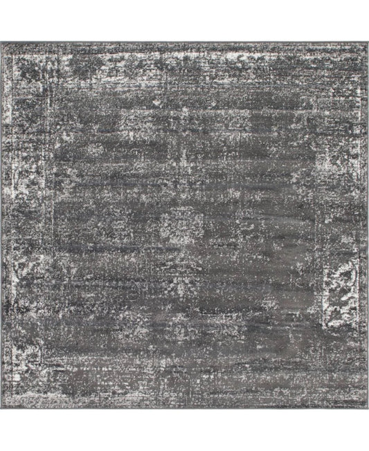 Unique Loom Sofia Casino Dark Gray 6 0 x 6 0 Square Rug